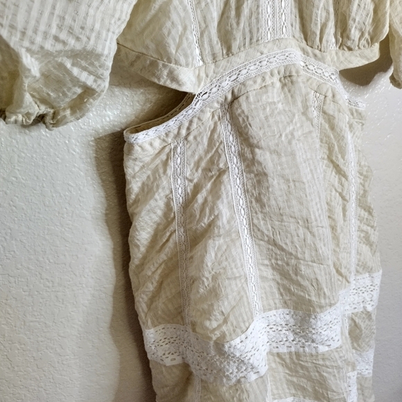 Sandro Alaya Cutout Seersucker Mini Dress Sz S - Picture 8 of 16